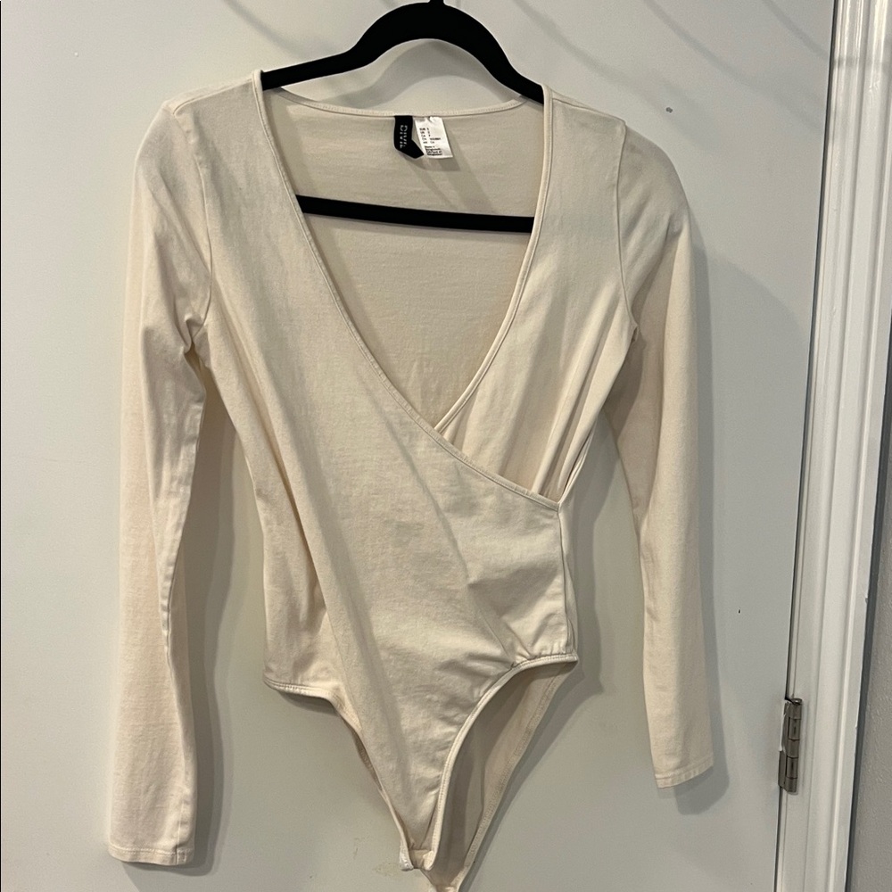 Divided Beige Long Sleeve Bodysuit